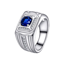 S925 Sterling Silver Fashionable All-match High-grade Blue Gemstone Women's Ring