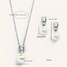 Elegant Pearl Pendant  Necklace And Earrings Set