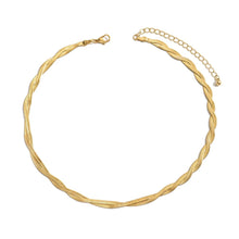 Elegant Gold-Tone Twisted Chain  Choker Necklace For Women