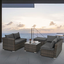 Patio Furniture, Outdoor Furniture, Seasonal PE Wicker Furniture, 4 Set Wicker Furniture With Temper