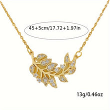 Necklace With Leaves And Diamond Zircon Clavicle