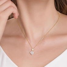 Women's Birthstone Necklace 14K Gold Plated Lucky Clover Pendant Necklace