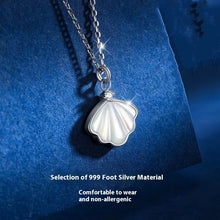 S999 Sterling Silver Shell Necklace For Women Ins Simple Clavicle Chain