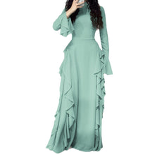 Elegant High Waist Design Bell Sleeve Dress