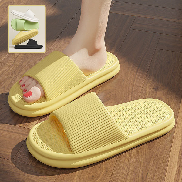 Striped Design Home Slippers For Women Men Soft Anti-slip Floor Bathroom Slippers Solid House Shoes